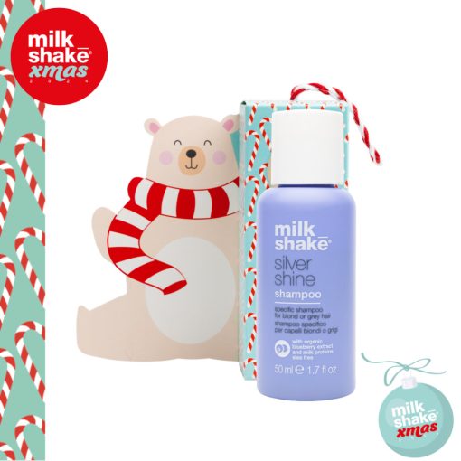 milk_shake® silver shine hamvasító sampon szőke vagy ősz hajra 50 ml díszdobozban 