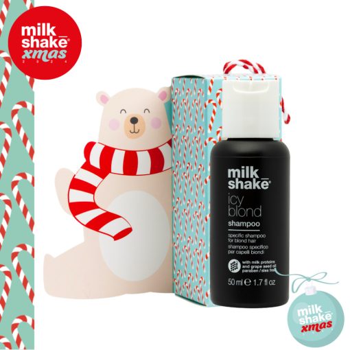 milk_shake® icy blond sampon - világos szőke, platina szőke hajra való sampon  50 ml díszdobozban