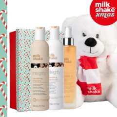   milk_shake®  integrity nourishing sampon 300 ml + integrity kondicionáló 300 ml + integrity incredible olaj 100 ml luxury díszdobozban + AJÁNDÉK milky bear plüssmackó