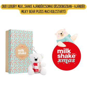 duo luxury milk_shake ajándékcsomag díszdobozban + ajándék milky bear plüss maci kulcstartó 